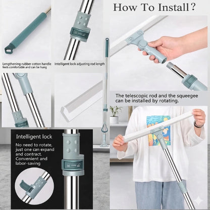 (FlexiWipe – Multipurpose Wiper | Extendable-Rod | Silicon Blade | 180° Head of ( pack of 1 )